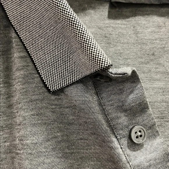 Ermenegildo Zegna Charcoal Polo Shirt with subtle contrast collar &’sleeve band - Picture 2 of 7